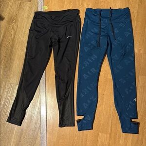 Nike Black and Blue Leggings